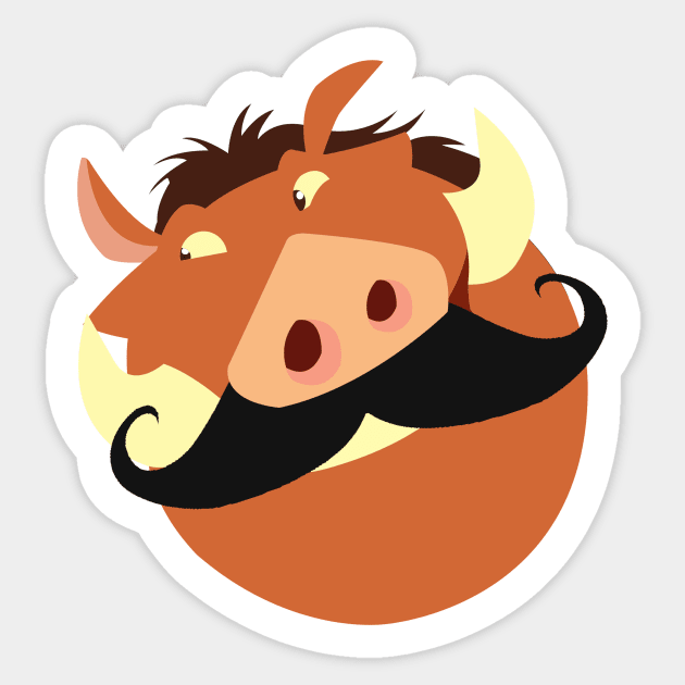 Pumbaa with Mustache Sticker by LuisP96